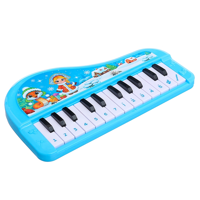 Музыкальное пианино &laquo;С Новым годом&raquo;, звук, цвет синий