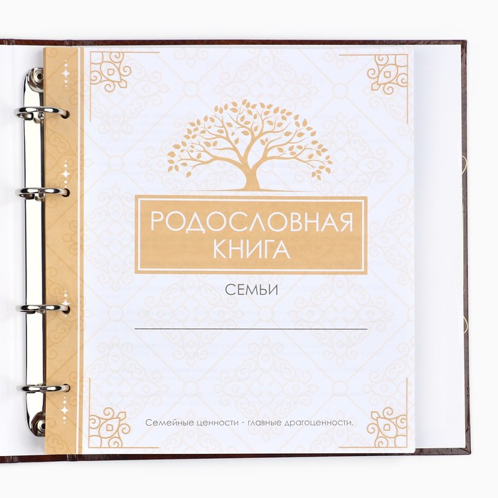 Родословная книга &laquo;Семейная летопись&raquo;, с деревянным элементом, 84 страницы, 24,5 х 23 х 4 см.