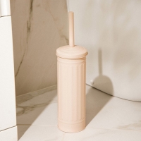 Ёршик для унитаза с подставкой SL Home, силиконовый, 9,6&times;9,6&times;39 см, цвет бежевый