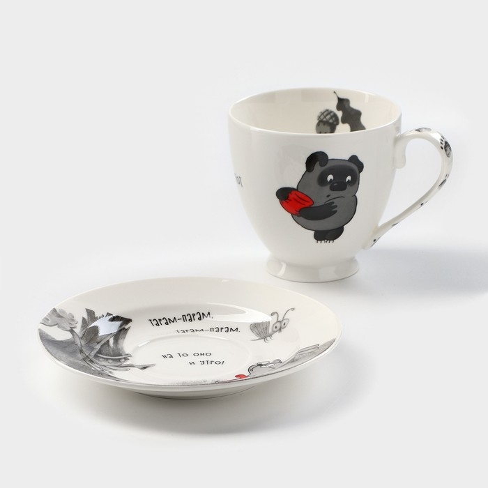 Чайная пара фарфоровая «Винни Пух», кружка 440 мл Чайная пара фарфоровая «Винни Пух», кружка 440 мл