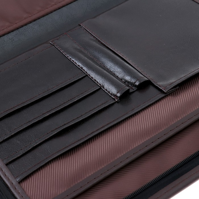 Пaпка деловая, искусственная кожа, для бумаг, 360 х 260 х 30 мм, с металлическим прижимом, 6Д07 Пaпка деловая, искусственная кожа, для бумаг, 360 х 260 х 30 мм, с металлическим прижимом, 6Д07 "Люкс", коричневая