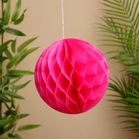 Шар бумажный декоративный, диаметр 20 см, цв. т.розовый Шар бумажный декоративный, диаметр 20 см, цв. т.розовый