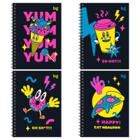 Записная книжка А6, 80 листов в клетку на гребене "Неоновый восторг", твердая обложка, матовая ламинация, выборочный лак, МИКС Записная книжка А6, 80 листов в клетку на гребене "Неоновый восторг", твердая обложка, матовая ламинация, выборочный лак, МИКС