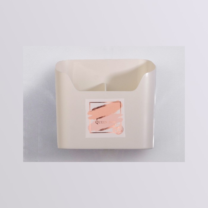 Органайзер для хранения &laquo;Нежность&raquo;, навесной, 2 секции, с клеевой основой, 16,7 &times; 6,9 см, цвет белый