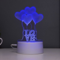 Светильник сенсорный "Четыре сердца" LED 7 цветов USB/от бат. белый RISALUX Светильник сенсорный "Четыре сердца" LED 7 цветов USB/от бат. белый RISALUX