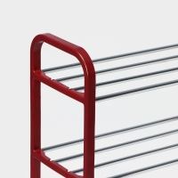 Обувница Доляна, 4 яруса, 50×19×59 см, цвет красный Обувница Доляна, 4 яруса, 50×19×59 см, цвет красный