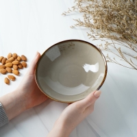 Салатник фарфоровый Magistro &laquo;Церера&raquo;, 400 мл, d=16,2 см, цвет коричневый