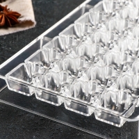 Форма для конфет и шоколада «Пазлы», 20×12×2,5 см, 32 ячейки 2×2×0,8 см, цвет прозрачный Форма для конфет и шоколада «Пазлы», 20×12×2,5 см, 32 ячейки 2×2×0,8 см, цвет прозрачный