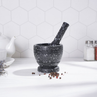 Ступка с пестиком Доляна &laquo;Чёрный камень&raquo;, 10,5&times;10,5&times;20 см, цвет чёрный