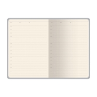 Ежедневник недатированный А5, 128 листов GRAND, интегральная обложка из искусственной кожи, ляссе, кремовый блок 70 г/м2, серебро