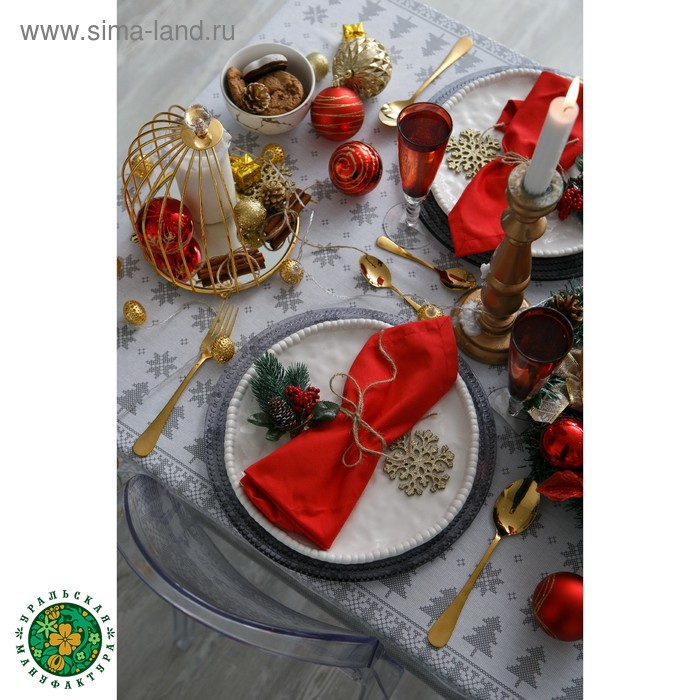 Скатерть Скатерть "Сканди стиль" 110х146 см, 100% хлопок, 164 г/м2