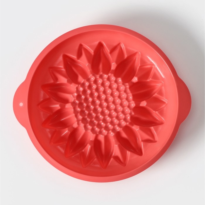 Форма для выпечки Доляна «Подсолнух», силикон, 29×6 см, с ручками, цвет МИКС Форма для выпечки Доляна «Подсолнух», силикон, 29×6 см, с ручками, цвет МИКС