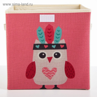 Короб стеллажный для хранения с крышкой &laquo;Совушка-индеец&raquo;, 29&times;29&times;28,5 см