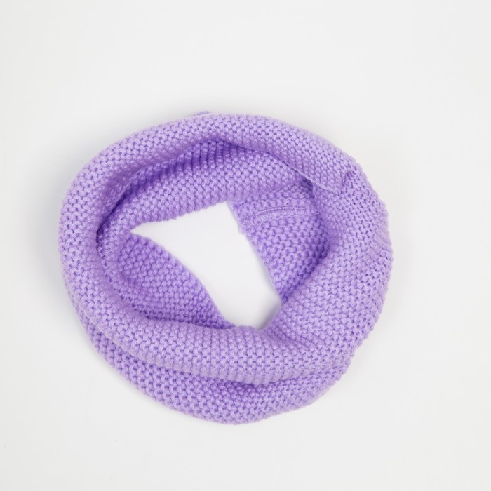 Комплект (Шапка и снуд) для девочки, цвет сиреневый/жёлтый, размер 47-50 см