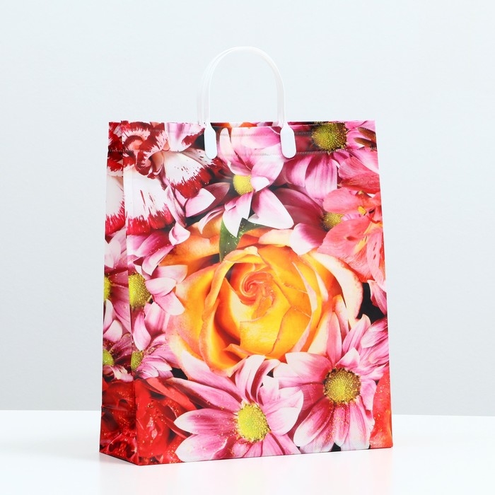 Пакет Пакет "Цветочная фантазия", мягкий пластик, 37 x 32 см, 120 мкм