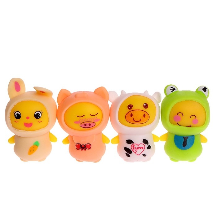 Антистресс сквиш мялка &laquo;Зверята&raquo;, с пастой,цвета МИКС, в шоубоксе