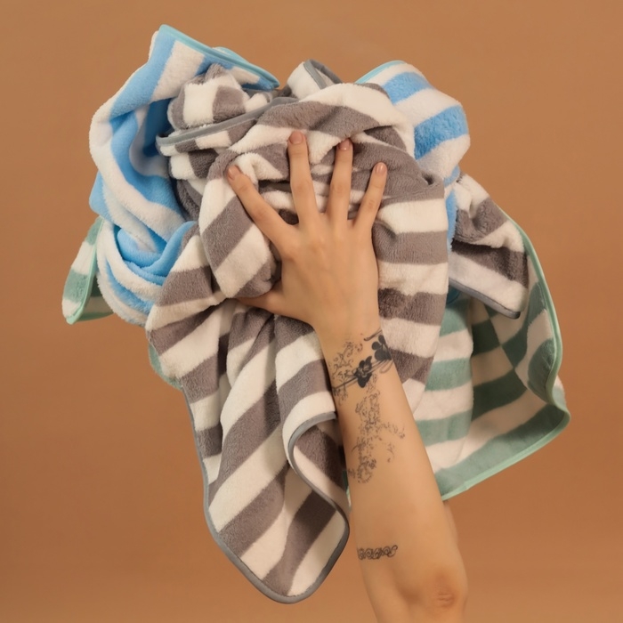 Полотенце банное Этель Полотенце банное Этель "Полосы", цв. мятный, 70х140 см, 100% п/э, 240 г/м2