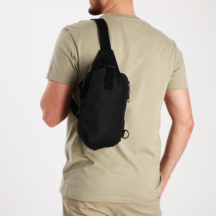 Сумка-слинг молодёжная из текстиля, цвет чёрный Сумка-слинг молодёжная из текстиля, цвет чёрный