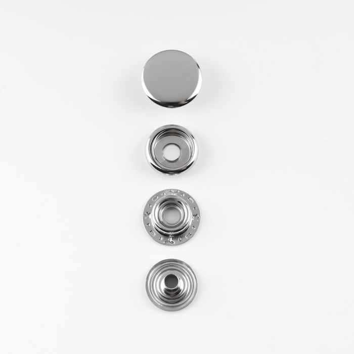 Кнопки установочные, Омега (О-образные), d = 15 мм, 6 шт, с установщиком, цвет серебряный Кнопки установочные, Омега (О-образные), d = 15 мм, 6 шт, с установщиком, цвет серебряный