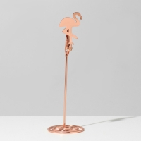 Ценникодержатель с зажимом «Фламинго», 5,5×5,5×15 см, цвет розовое золото Ценникодержатель с зажимом «Фламинго», 5,5×5,5×15 см, цвет розовое золото