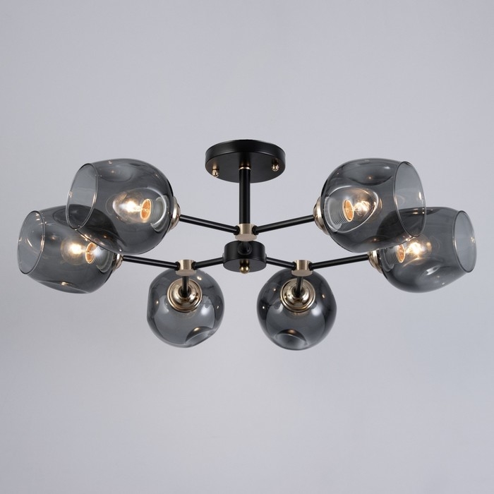 Люстра "Молекула" 6хЕ27 40Вт черно-золотой 75х75х36 см