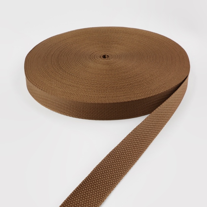 Стропа ременная, 25 мм, 50 ± 1 м, плотность 7,5 гр/м, цвет коричневый №29-1 Стропа ременная, 25 мм, 50 ± 1 м, плотность 7,5 гр/м, цвет коричневый №29-1