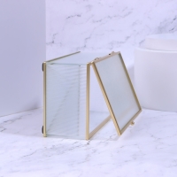 Органайзер для хранения &laquo;RIPPLES&raquo;, с крышкой, стеклянный, с зеркальным дном, с крышкой, 1 секция, 17 &times; 10,5 &times; 7 см, цвет прозрачный/медный