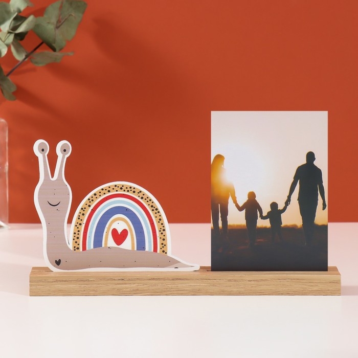 Фоторамка дерево, акрил 10х15 см Фоторамка дерево, акрил 10х15 см "Улитка" 4х27,3х14 см