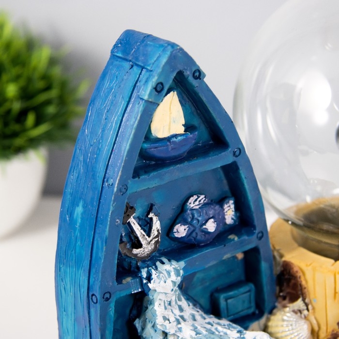 Плазменный шар Плазменный шар "Побережье" синий 15х9х18 см RISALUX