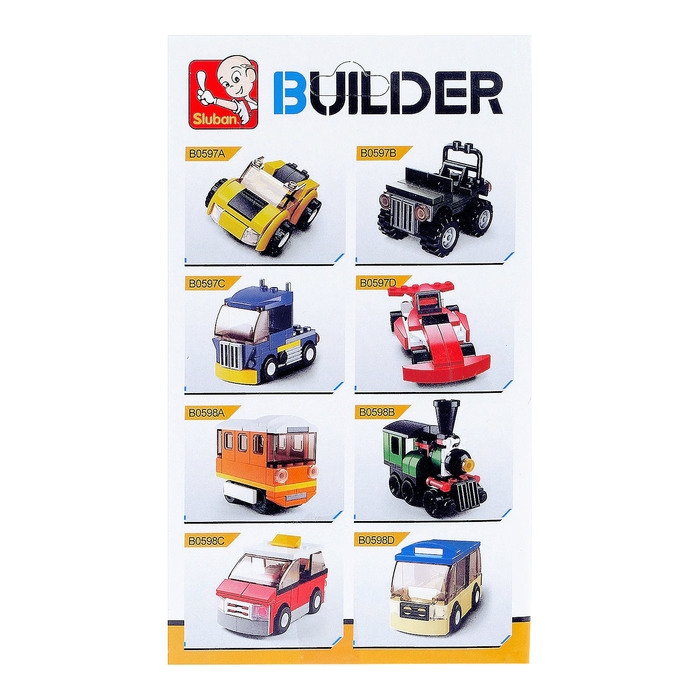 Конструктор «Городской транспорт», 59 деталей, 4 вида, МИКС Конструктор «Городской транспорт», 59 деталей, 4 вида, МИКС