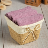 Набор махровых декоративных салфеток Этель "Вид 2" 30х30см-3шт, цвет розовый, 100% хлопок Набор махровых декоративных салфеток Этель "Вид 2" 30х30см-3шт, цвет розовый, 100% хлопок