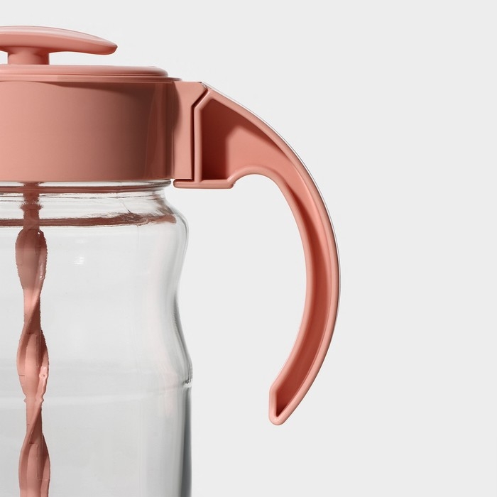 Кувшин для воды стеклянный для смешивания с венчиком Renga «Спиро», 1,6 л, 11,2×23,5 см, цвет розовый Кувшин для воды стеклянный для смешивания с венчиком Renga «Спиро», 1,6 л, 11,2×23,5 см, цвет розовый