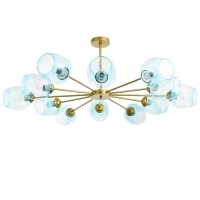Люстра "Мурано" 12хЕ27 60Вт золото голубой 105х105х35см BayerLux