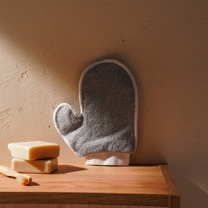 Мочалка-варежка массажная SL Home &laquo;Ортика&raquo;, хлопок, 20&times;17 см, цвет серый