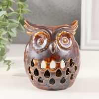 Аромалампа керамика "Филин. Капельки" коричневый 7,5х8х10 см Аромалампа керамика "Филин. Капельки" коричневый 7,5х8х10 см