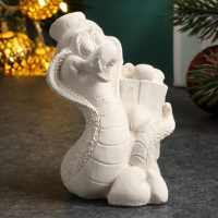 Новый год. Символ 2025. Фигура для раскраски "Змея с подарком" 6х4х4см Новый год. Символ 2025. Фигура для раскраски "Змея с подарком" 6х4х4см