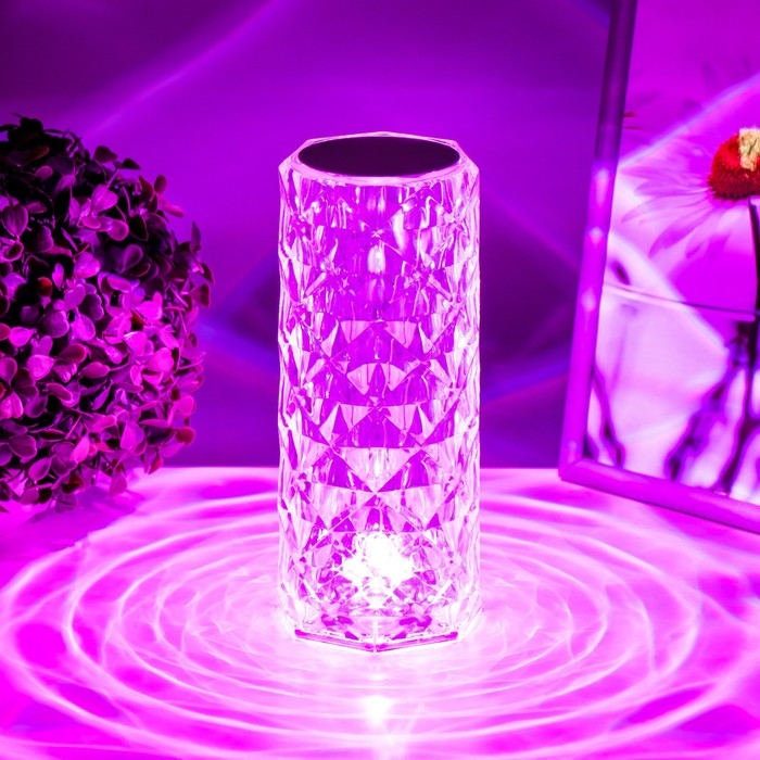 Настольная лампа с ПДУ "Призма" LED RGB АКБ 9,5х9х21,5 см RISALUX