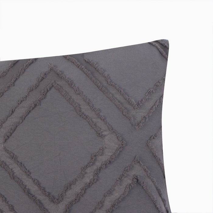 Наволочка декоративная "Этель" ромб 42*42 см, цвет серый
