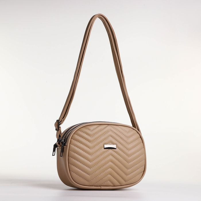 Сумка женская кросс-боди на молнии, цвет бежевый Сумка женская кросс-боди на молнии, цвет бежевый