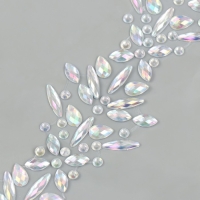 Наклейка пластик стразы на волосы "Сердца" 26,5х13 см Наклейка пластик стразы на волосы "Сердца" 26,5х13 см