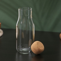 Бутылка стеклянная для соуса и масла с пробковой крышкой &laquo;Эко&raquo;, 400 мл, 6&times;16,5 см