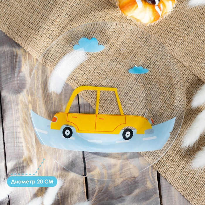 Набор детской посуды Доляна &laquo;Бип-бип&raquo;, 3 предмета: миска 450 мл, тарелка d=20 см, кружка 200 мл