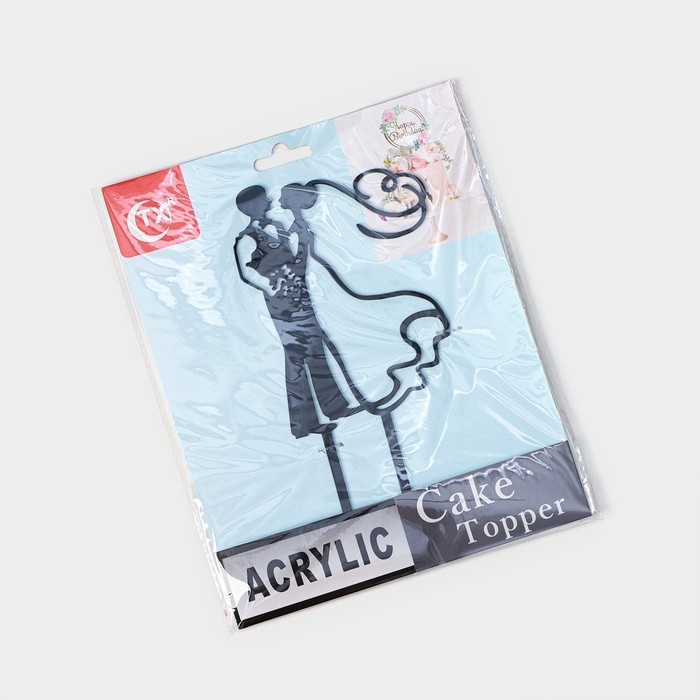 Топпер для торта, 10×17,5 см, цвет чёрный Топпер для торта, 10×17,5 см, цвет чёрный