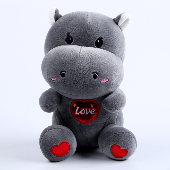 Мягкая игрушка &laquo;Бегемотик&raquo;, размер 22 см, цвет серый