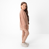 Костюм детский (свитшот, леггинсы) KAFTAN Plushy р.30 (98-104), бежевый
