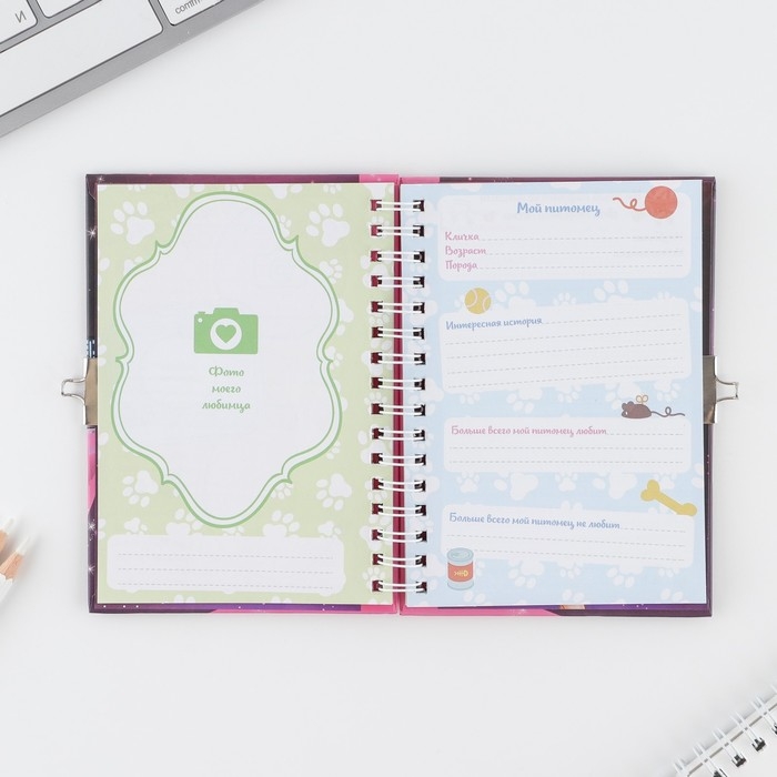 Анкета на замочке, в твердой обложке А6, 40 листов &laquo;Анкета классной девчонки и ее подруг&raquo;