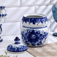 Банка под крупу "Грация", h-19см, v-1,3л, гжель, 1 сорт