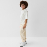 Брюки детские MINAKU: Fleece Soft, цвет бежевый, рост 140 см