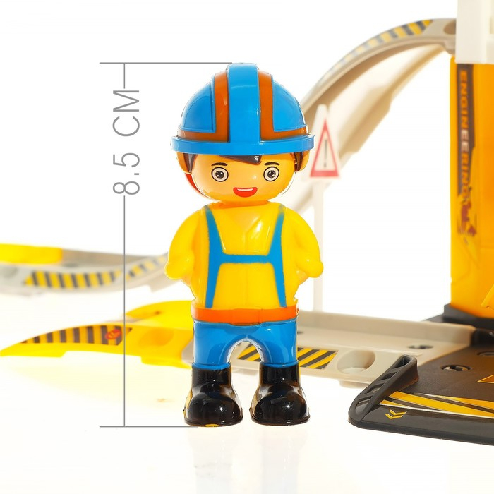 Парковка &laquo;Строительная площадка&raquo;, с металлической машиной и вертолётом