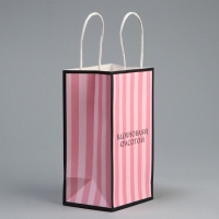 Пакет подарочный крафтовый, упаковка, &laquo;Красота&raquo;, 12 х 21 х 9 см